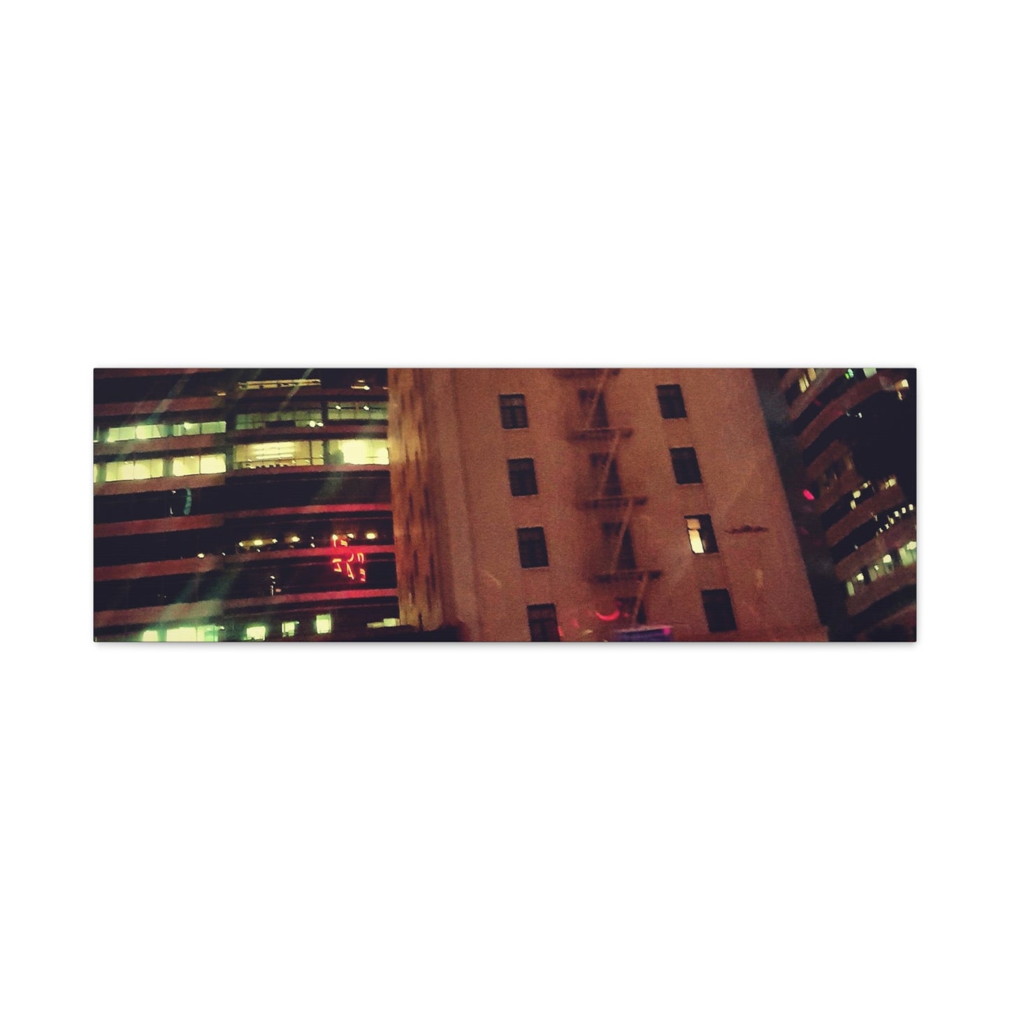 Hotel DeAnza - City Nightscape Canvas Print — Urban Street Art Building Matte Stretched 1.25"