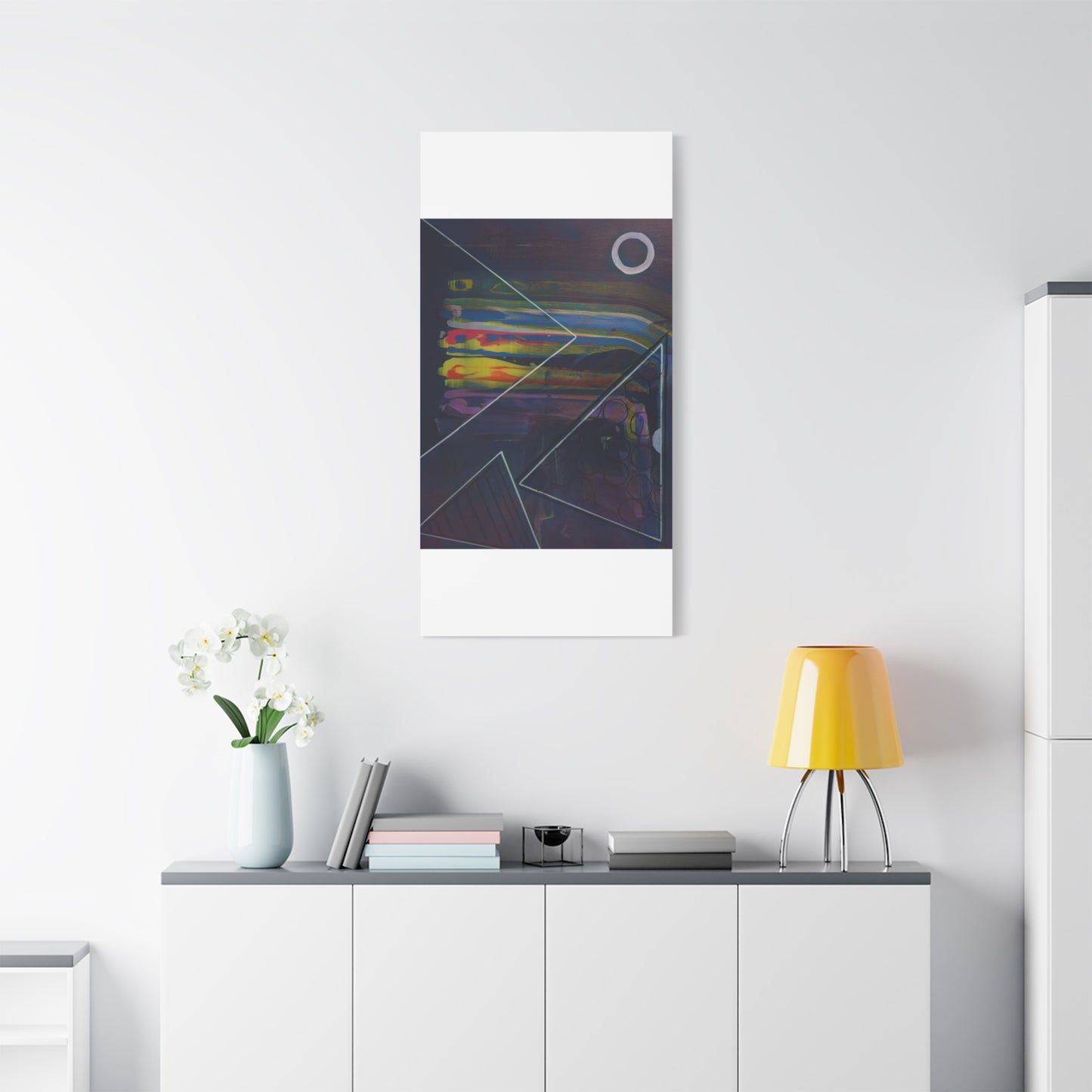 Abstract Geometric Canvas Art - 2025 astronomy – Colorful Drip Triangle Stretched Canvas