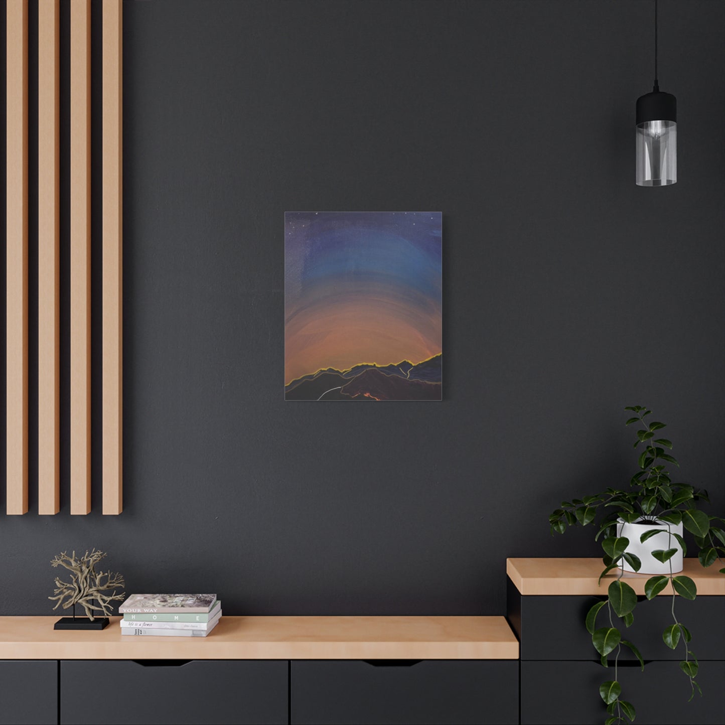Sunset Mountain Canvas Wall Art - first light — Matte Stretched Landscape Print
