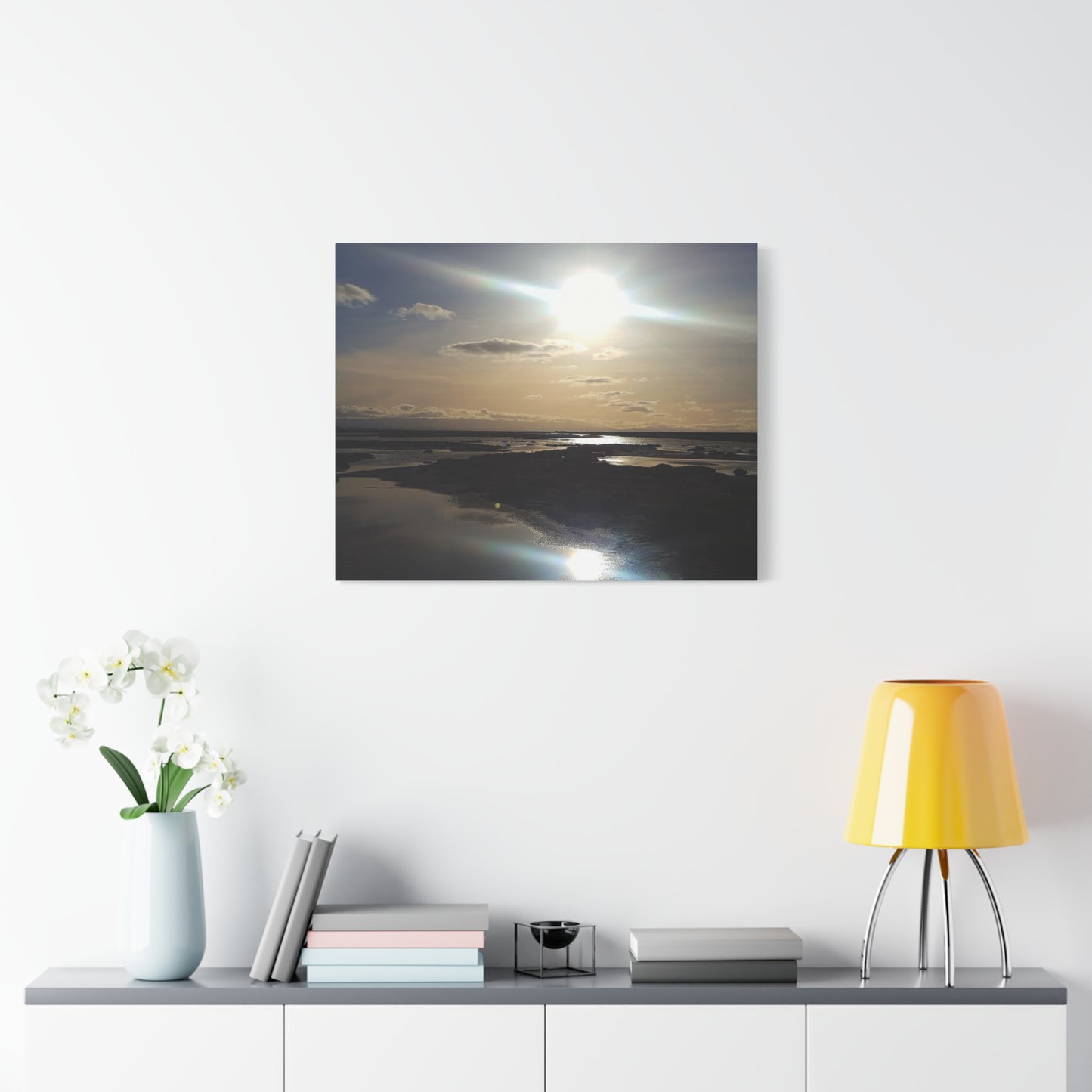 Sunlit Coastal Reflection (don edwards preserve)Canvas Print — Matte Stretched Wall Art