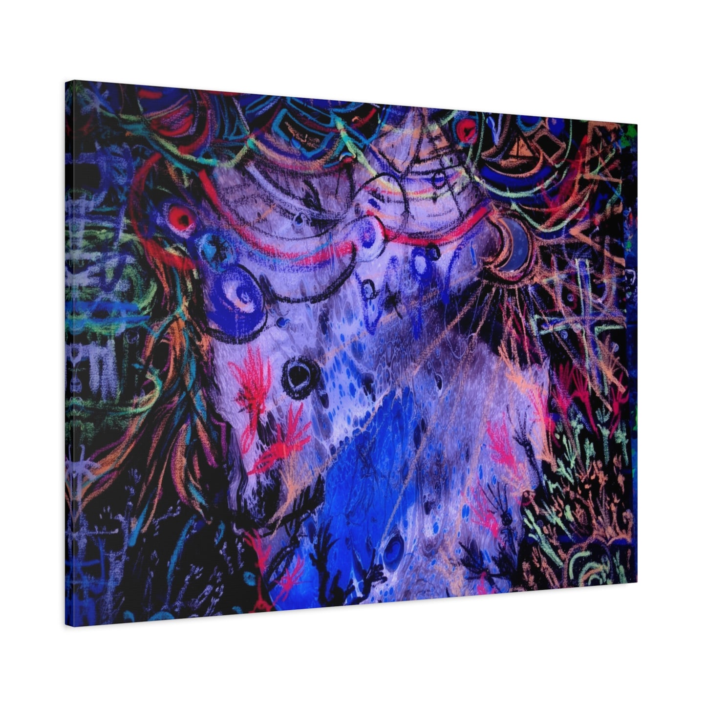 soul_extractions - Abstract Neon Canvas Art - Vibrant Psychedelic Wall Decor