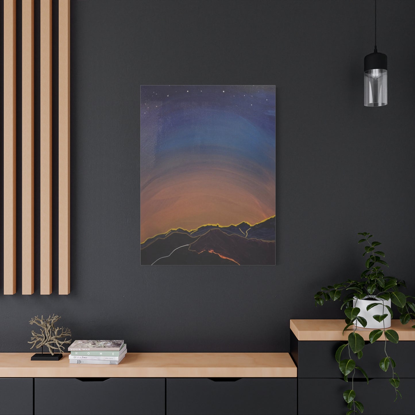 Sunset Mountain Canvas Wall Art - first light — Matte Stretched Landscape Print