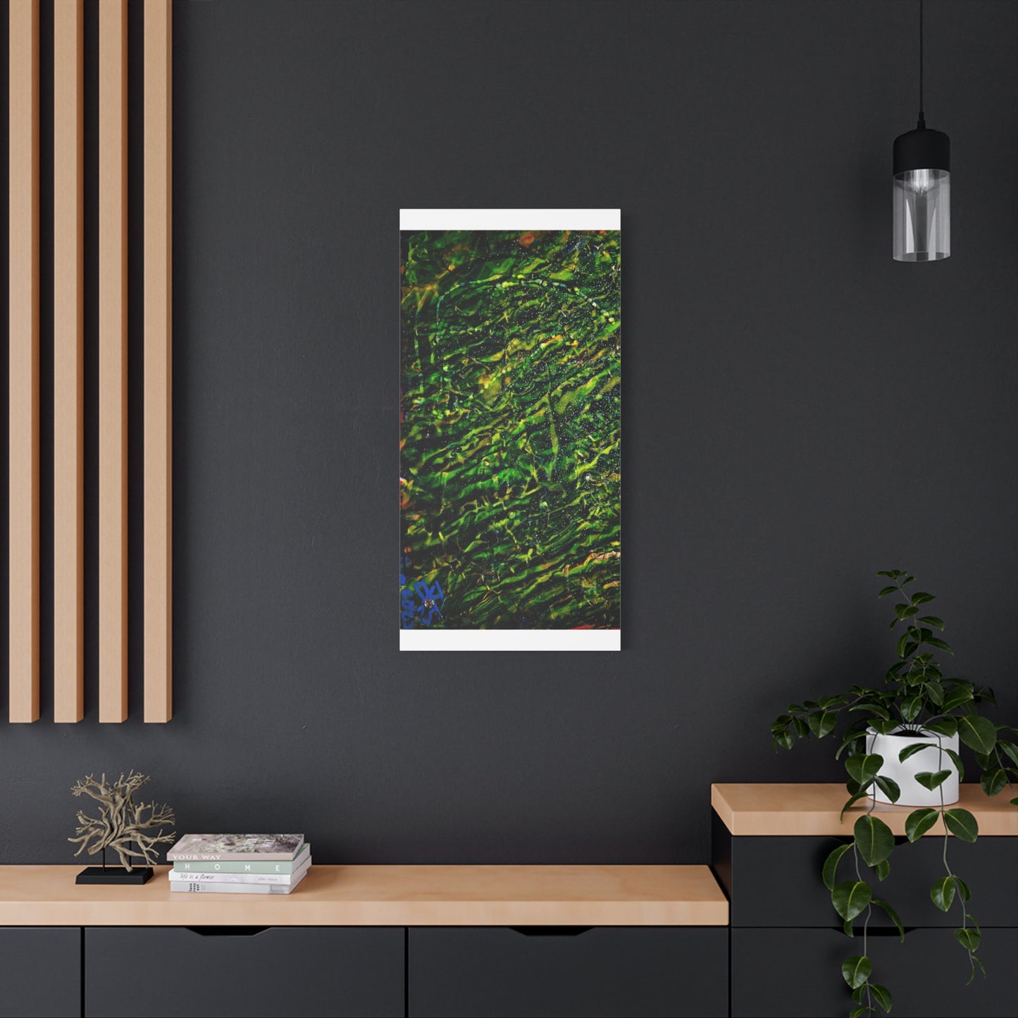 Confessions - Abstract Green Texture Canvas - Matte Stretched Wall Art
