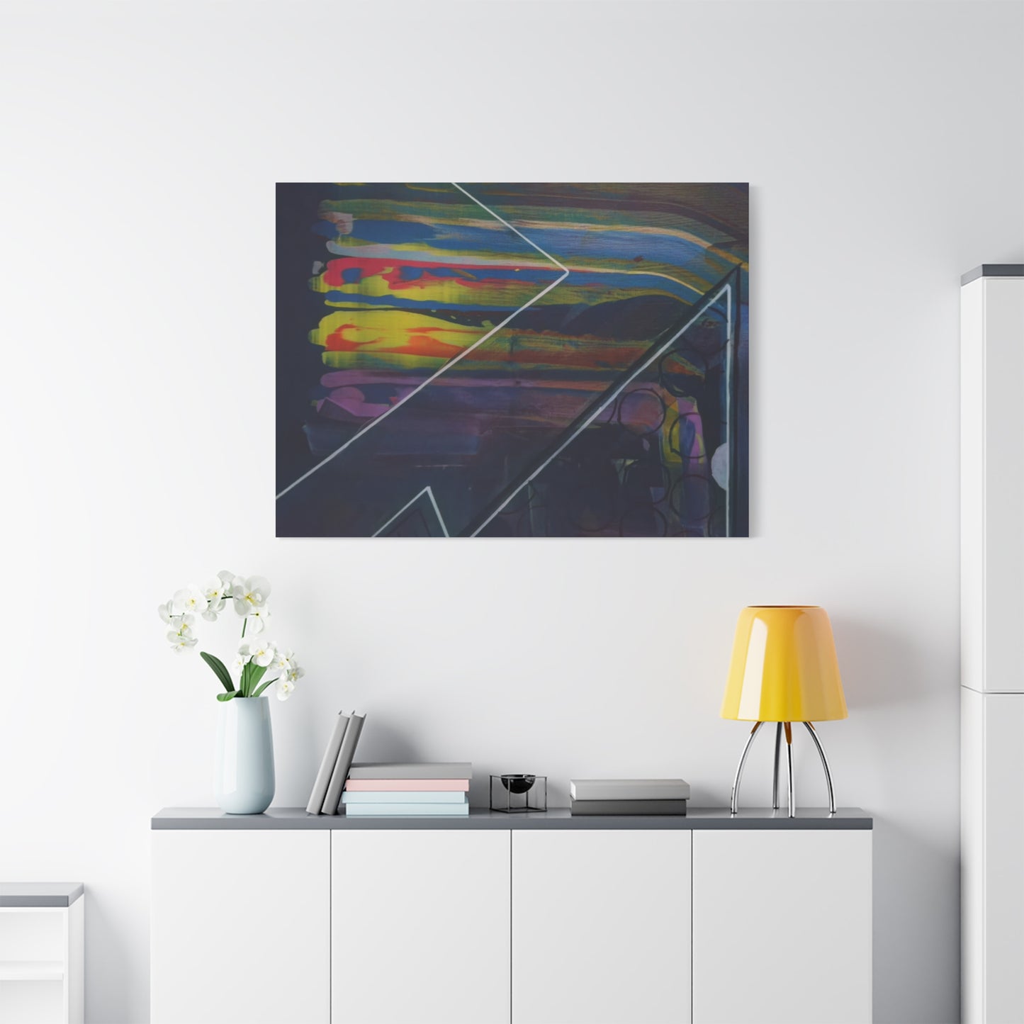 Abstract Geometric Canvas Art - 2025 astronomy – Colorful Drip Triangle Stretched Canvas