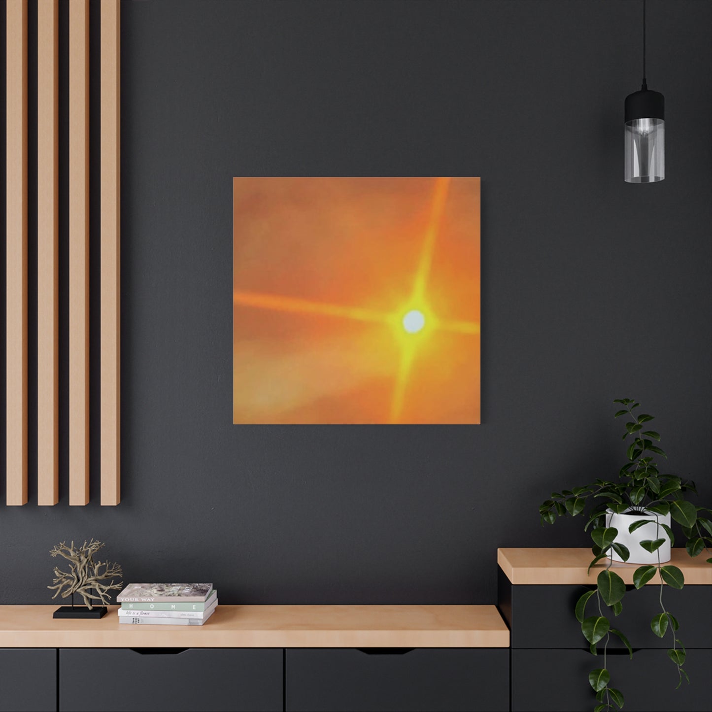 Sunburst Sunset Canvas Print — Warm Abstract Wall Art