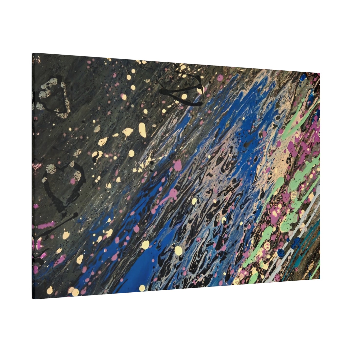 Abstract Splatter Matte Canvas Print — Colorful Fluid Art Wall Decor, Stretched 1.25"