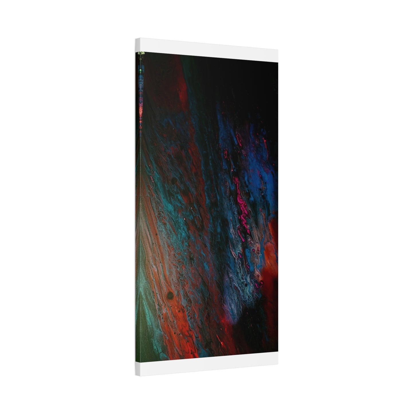 Abstract Fluid Art Canvas Wall Art - Jupiter pour — Vibrant Ocean Night Matte Stretched Canvas