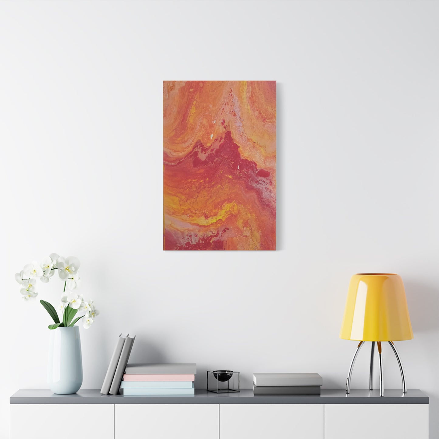Abstract Pepto Popured - Sunset Swirl Matte Canvas Art - Stretched 1.25"
