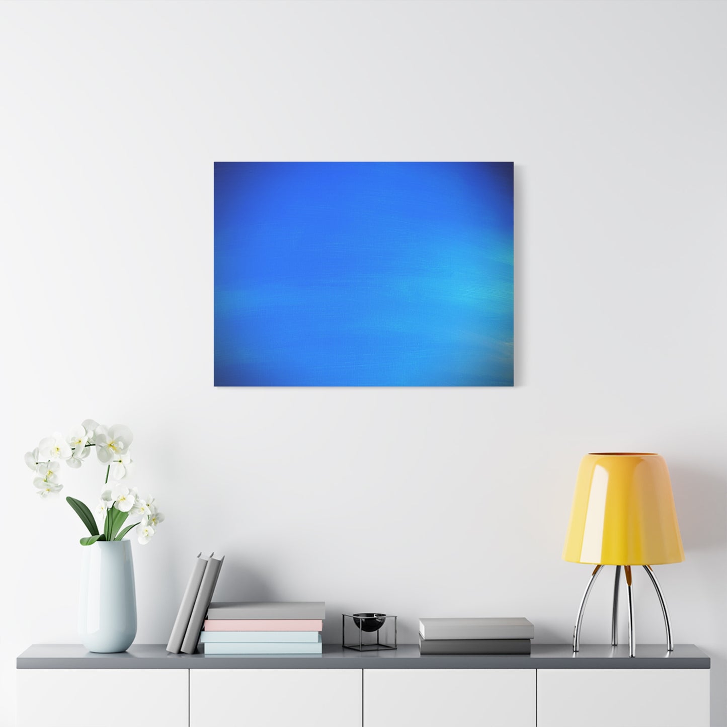 Blue Burst - Gradient Matte Canvas Print — Abstract Ocean Wall Art, Stretched 1.25"