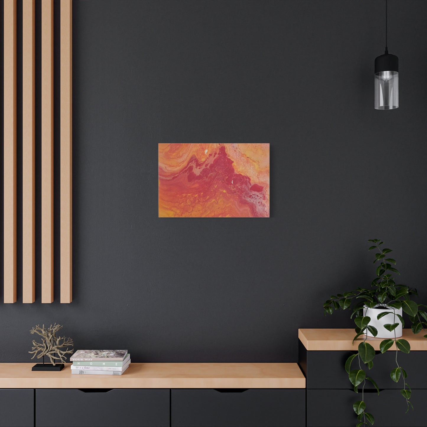 Abstract Pepto Popured - Sunset Swirl Matte Canvas Art - Stretched 1.25"