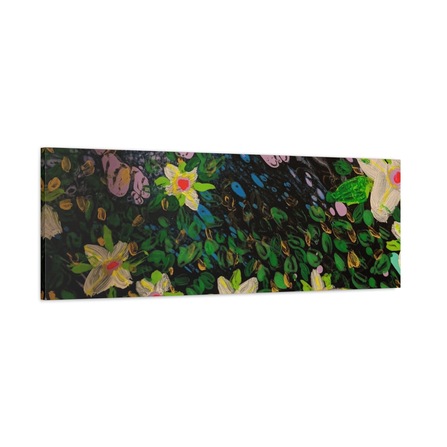 Floetrol&Flowers - Night Pour Garden Matte Canvas Print — Stretched Wall Art