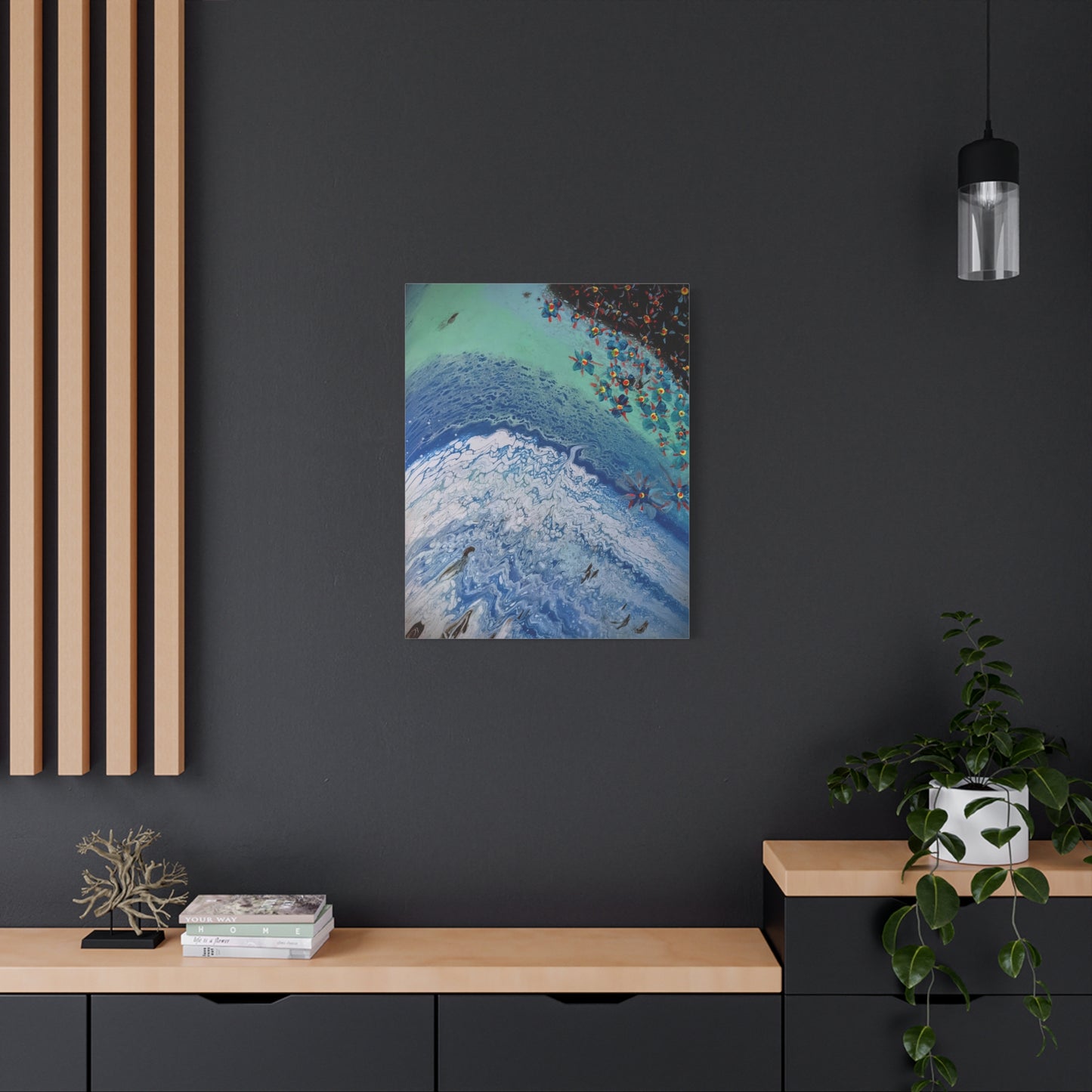 floetrol&flowers - Abstract Matte Canvas Print — Floral Accents Stretched Wall Art