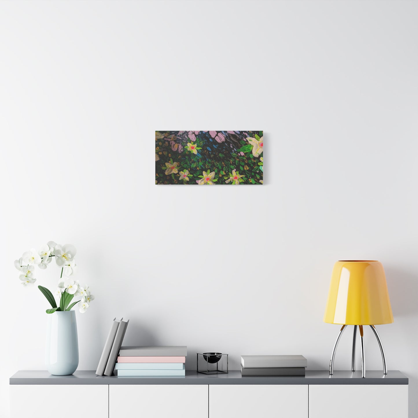 Floetrol&Flowers - Night Pour Garden Matte Canvas Print — Stretched Wall Art