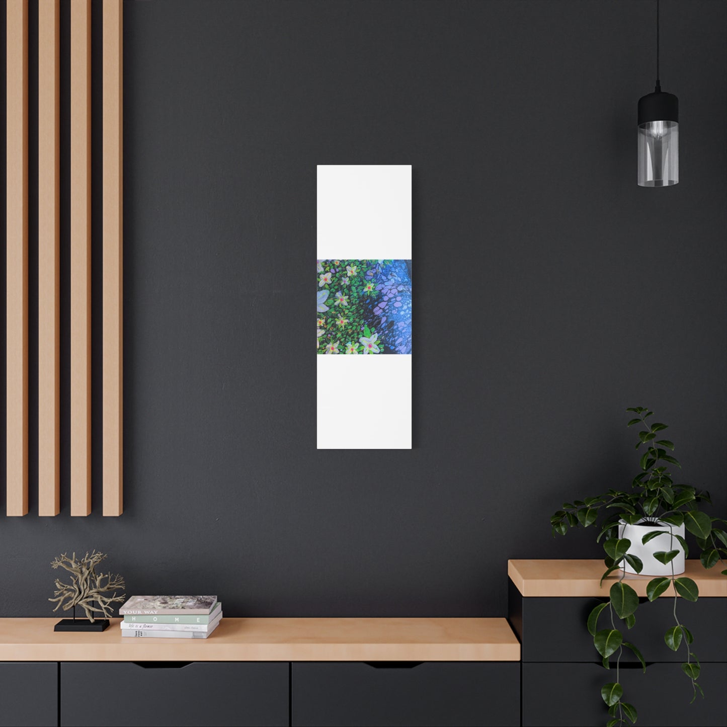 Floetrol&Flowers -  Reef Matte Canvas Wall Art — Blue & Green Abstract Flower Painting