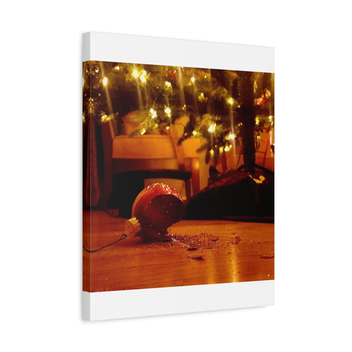 Christmas Tree Ornament Photo Canvas – Cozy Holiday Still Life Wall Art