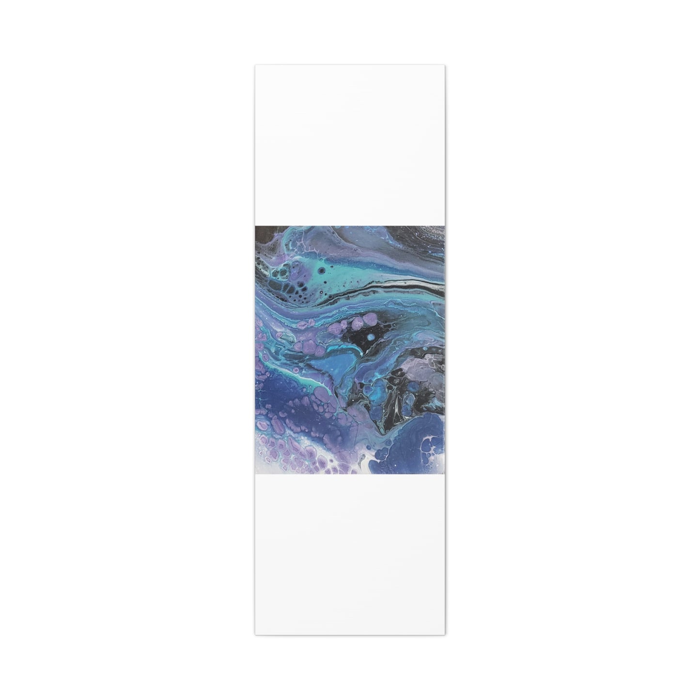 Abstract Ocean Wave Matte Canvas Print — Blue & Purple Fluid Art, Stretched 1.25"