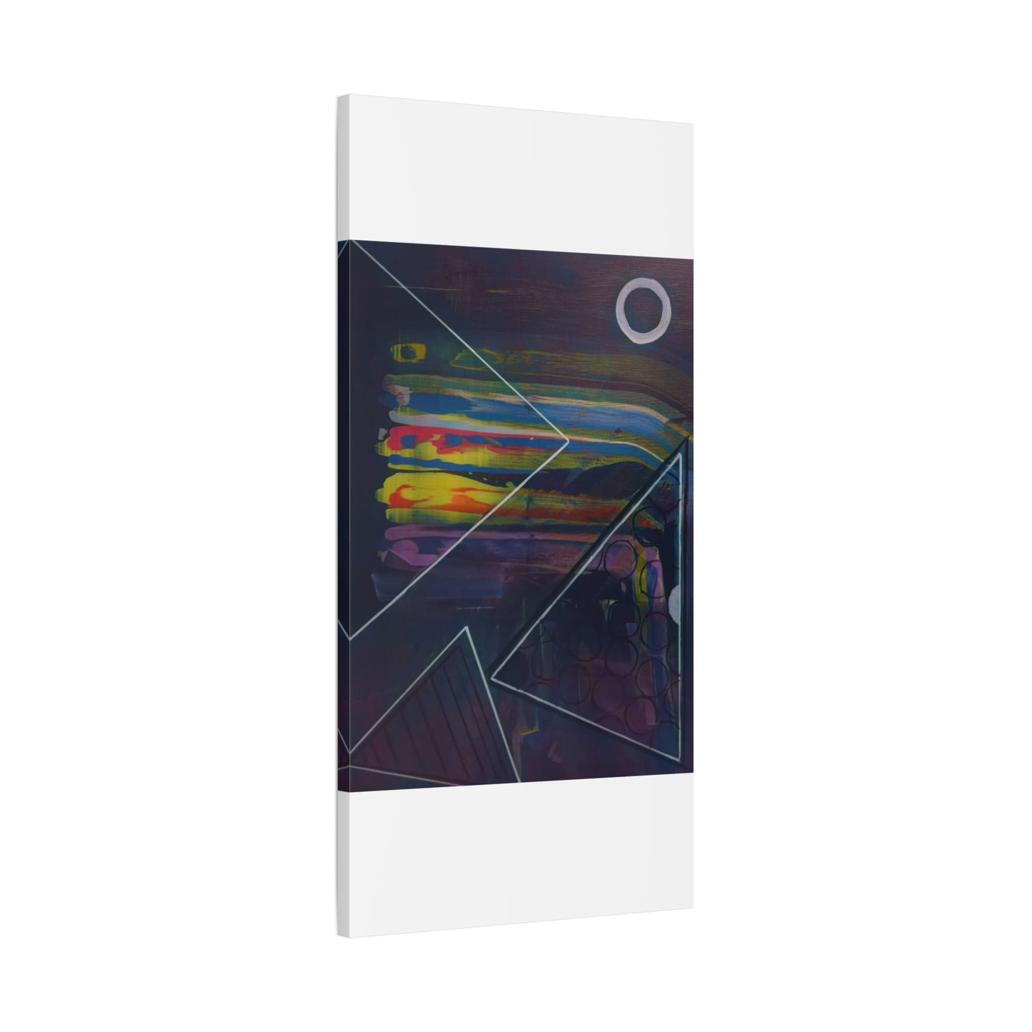 Abstract Geometric Canvas Art - 2025 astronomy – Colorful Drip Triangle Stretched Canvas
