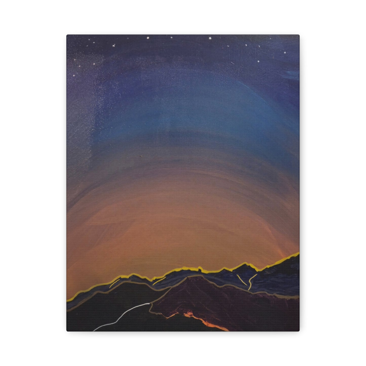 Sunset Mountain Canvas Wall Art - first light — Matte Stretched Landscape Print