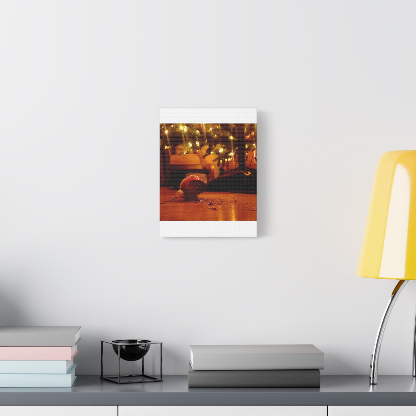 Christmas Tree Ornament Photo Canvas – Cozy Holiday Still Life Wall Art