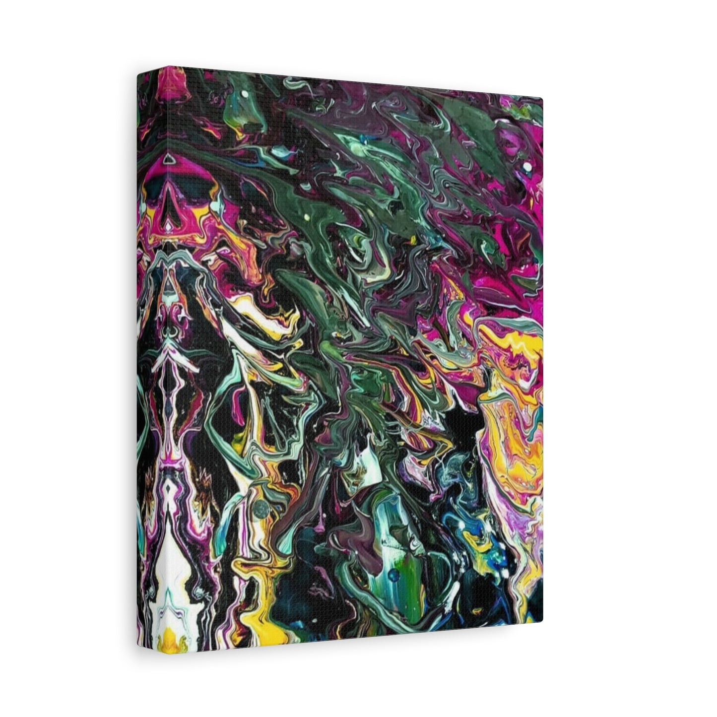 chaos in the garden - Abstract Fluid Art Matte Canvas Print - Colorful Swirl Wall Art