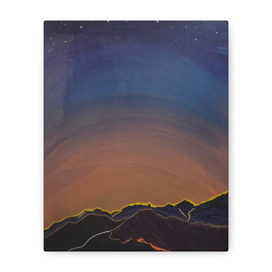 Sunset Mountain Canvas Wall Art - first light — Matte Stretched Landscape Print