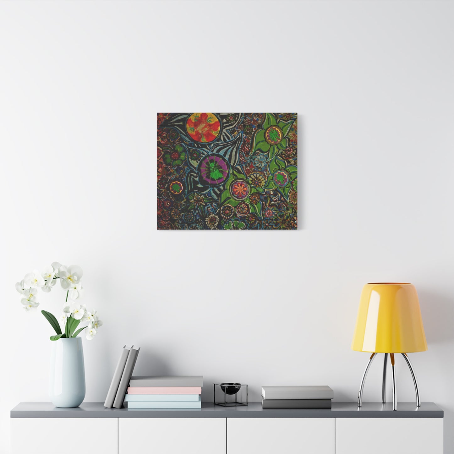 Urban_gardening-03 - Psychedelic Floral Canvas Print — Vibrant Abstract Garden Wall Art