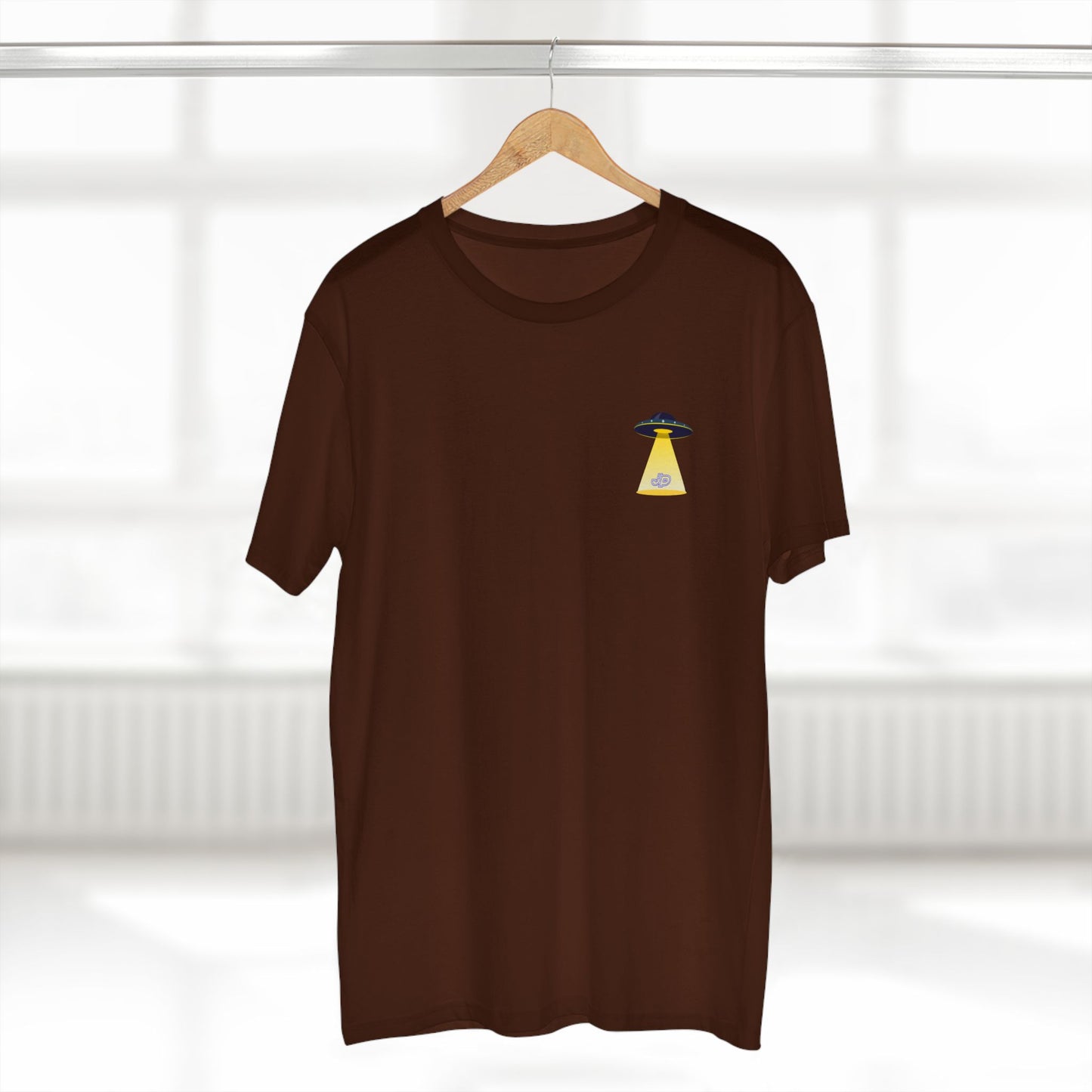UFO Chest Pocket Tee — Retro Rocket Back Graphic Shirt