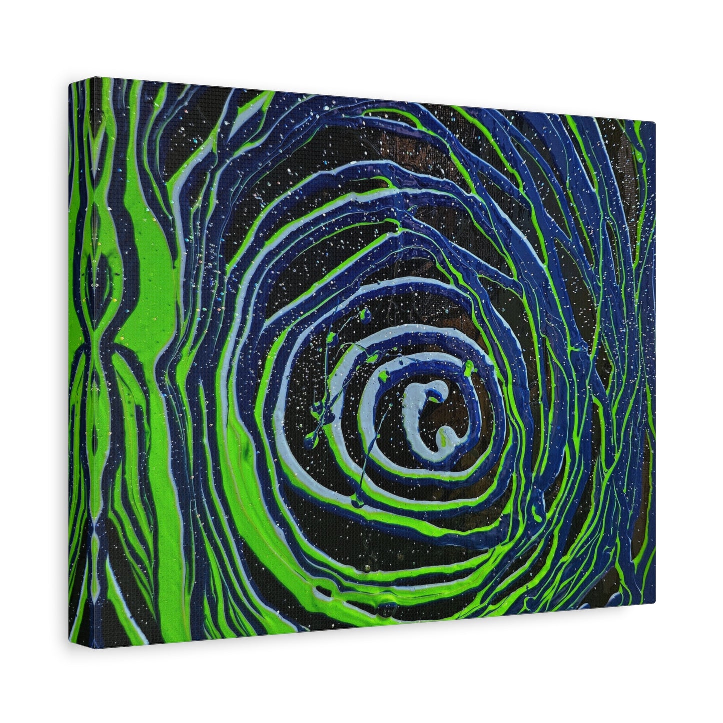 Abstract Green Swirl Matte Canvas Art — Stretched 1.25" Wall Décor