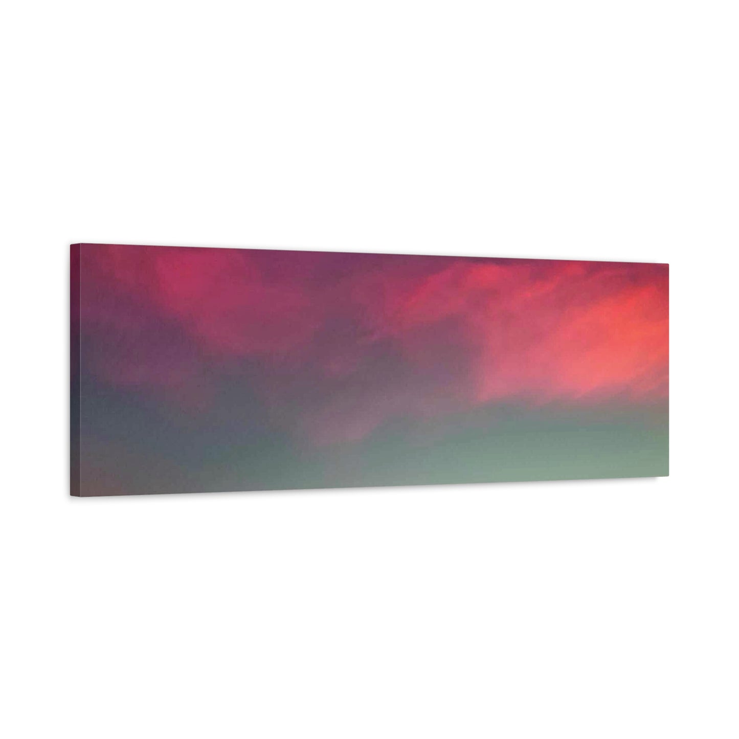 pink sky at morning - Horizon Matte Canvas Print — Vibrant Pink & Teal Sky Wall Art, Stretched 1.25"