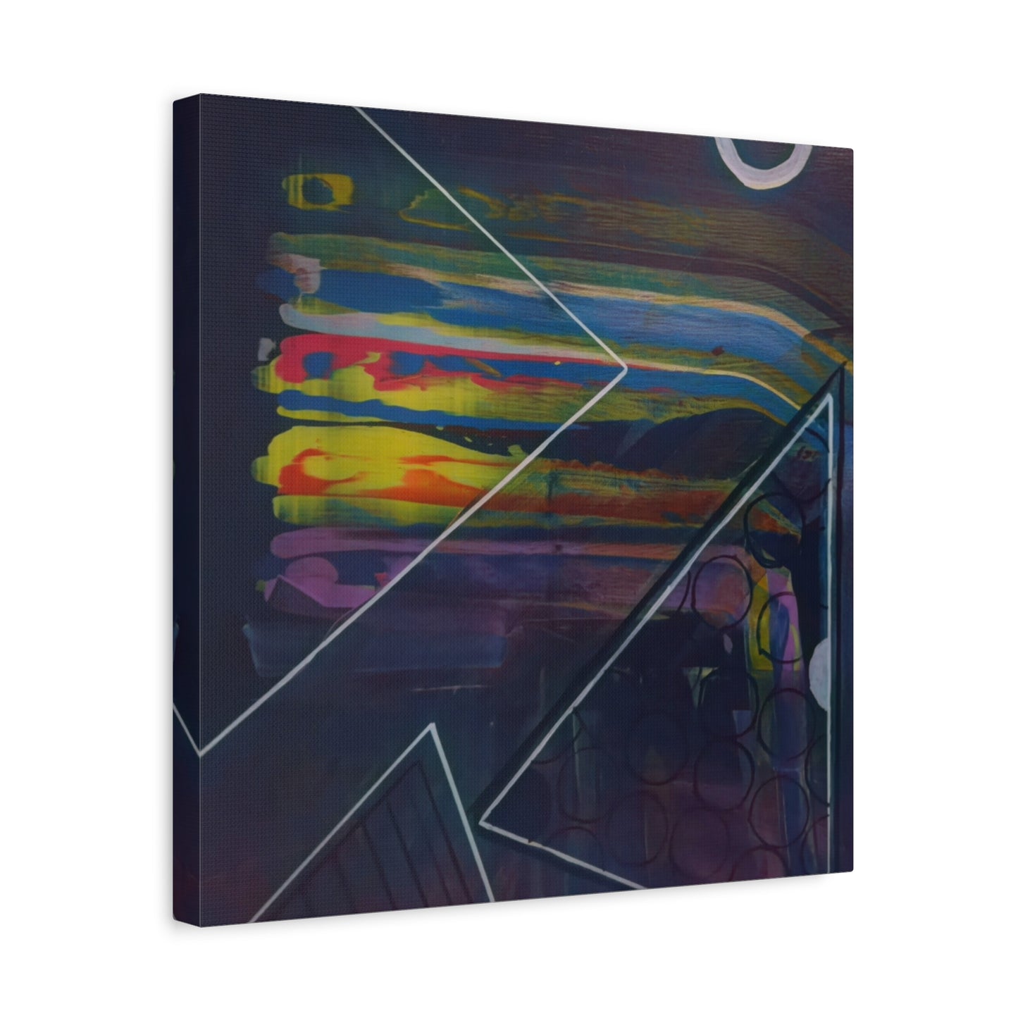 Abstract Geometric Canvas Art - 2025 astronomy – Colorful Drip Triangle Stretched Canvas