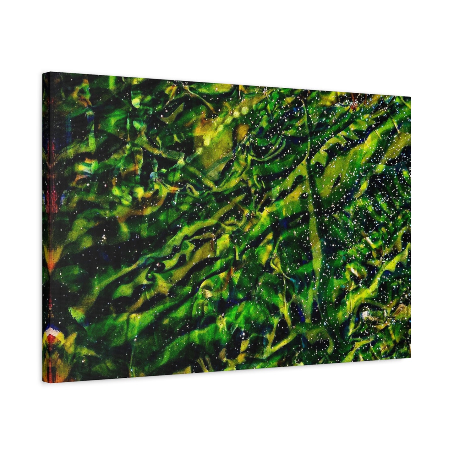 Confessions - Abstract Green Texture Canvas - Matte Stretched Wall Art