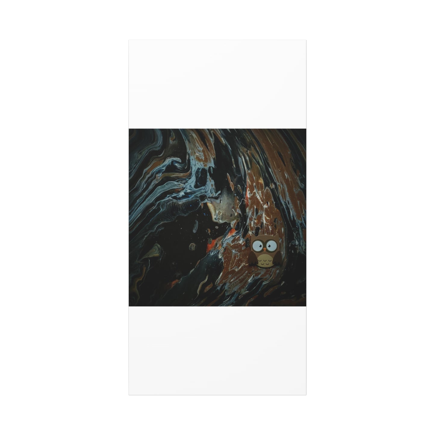 Abstract Swirl Owl Matte Canvas Print