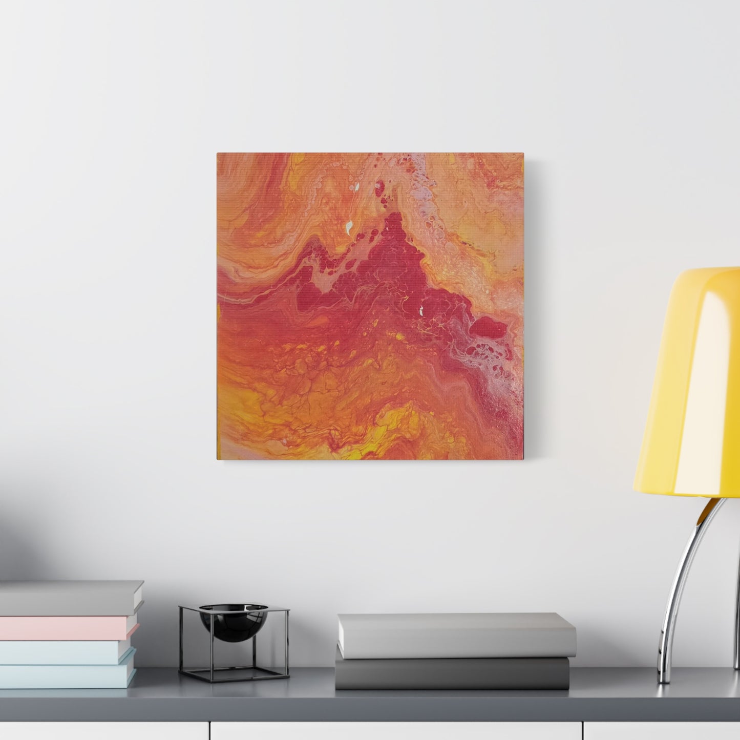 Abstract Pepto Popured - Sunset Swirl Matte Canvas Art - Stretched 1.25"
