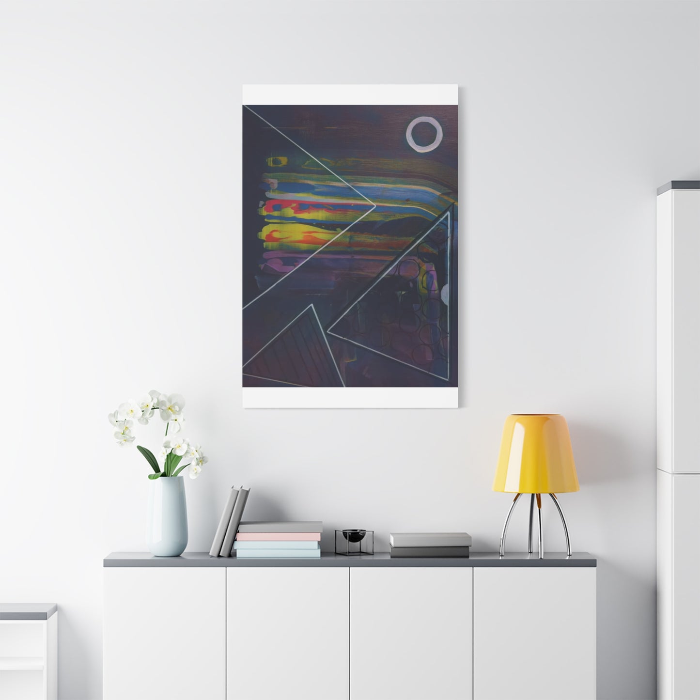 Abstract Geometric Canvas Art - 2025 astronomy – Colorful Drip Triangle Stretched Canvas