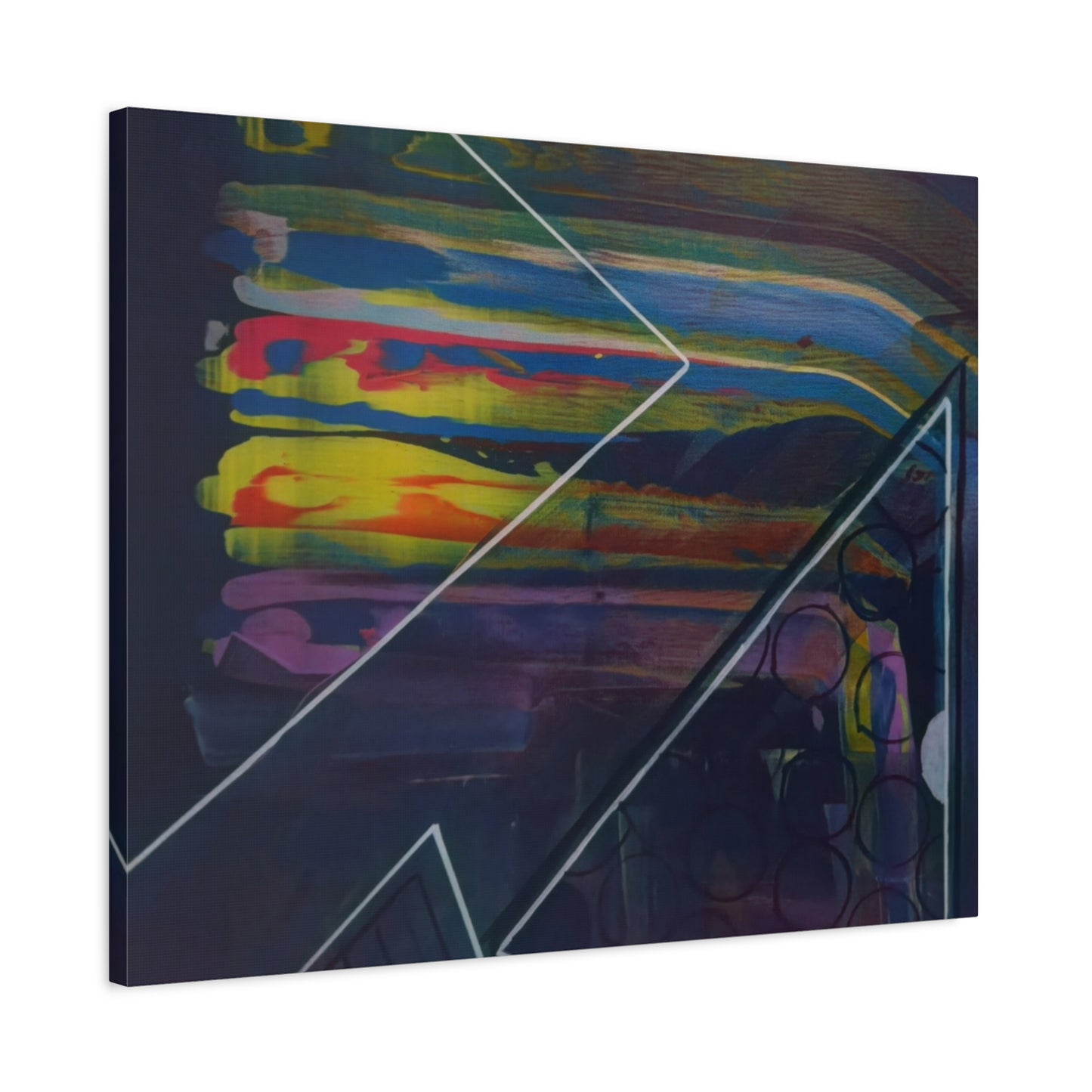 Abstract Geometric Canvas Art - 2025 astronomy – Colorful Drip Triangle Stretched Canvas