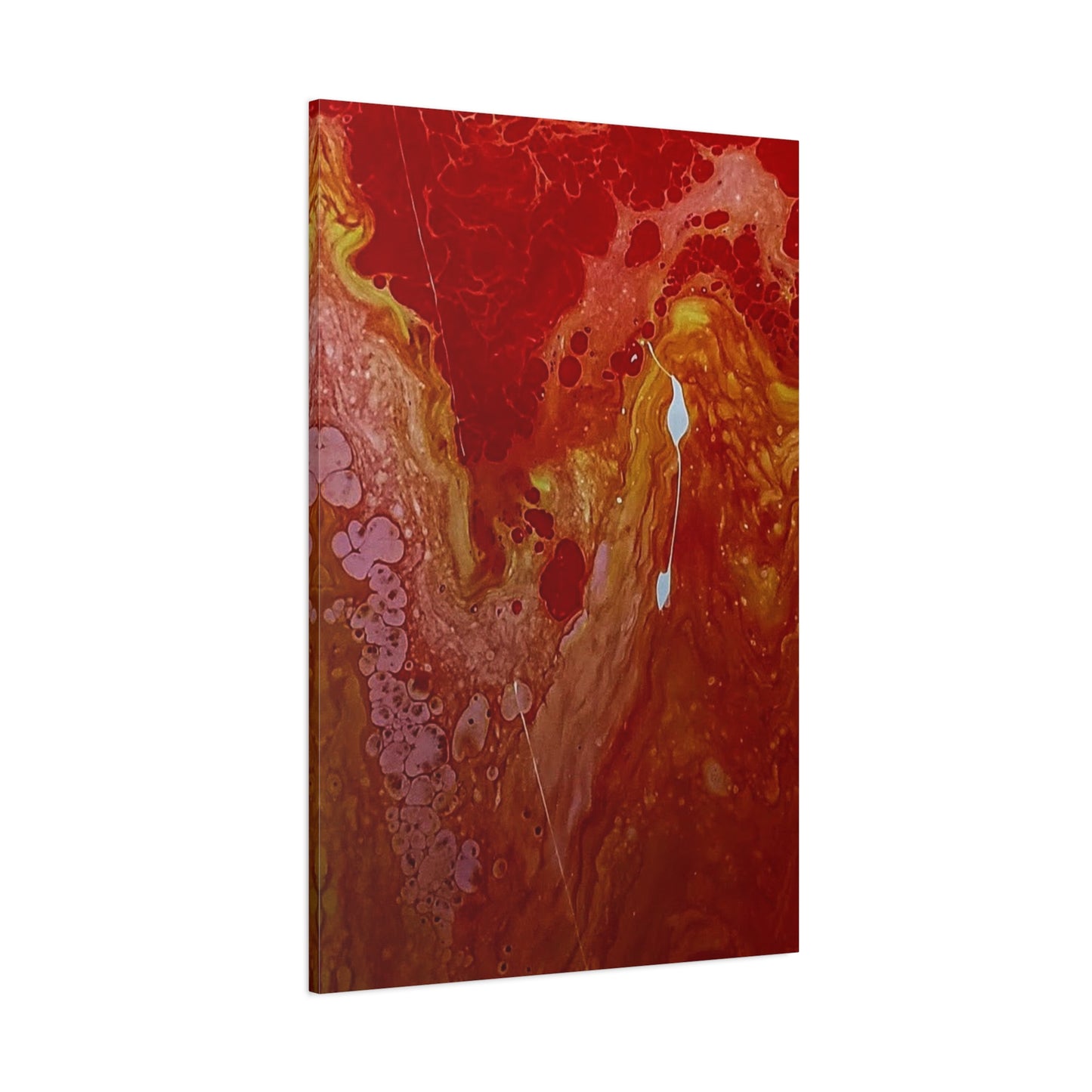 Abstract Red Fluid Art Canvas Print — Matte Stretched Wall Art