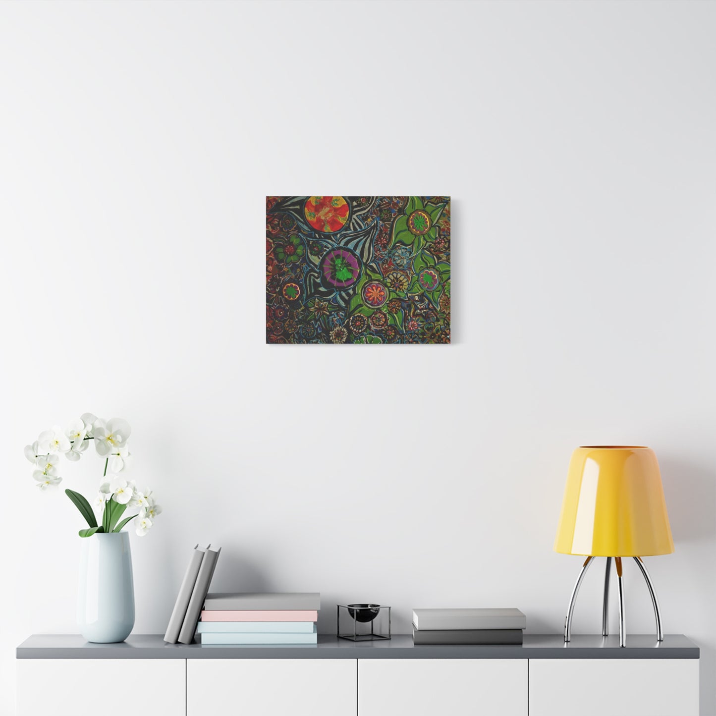 Urban_gardening-03 - Psychedelic Floral Canvas Print — Vibrant Abstract Garden Wall Art