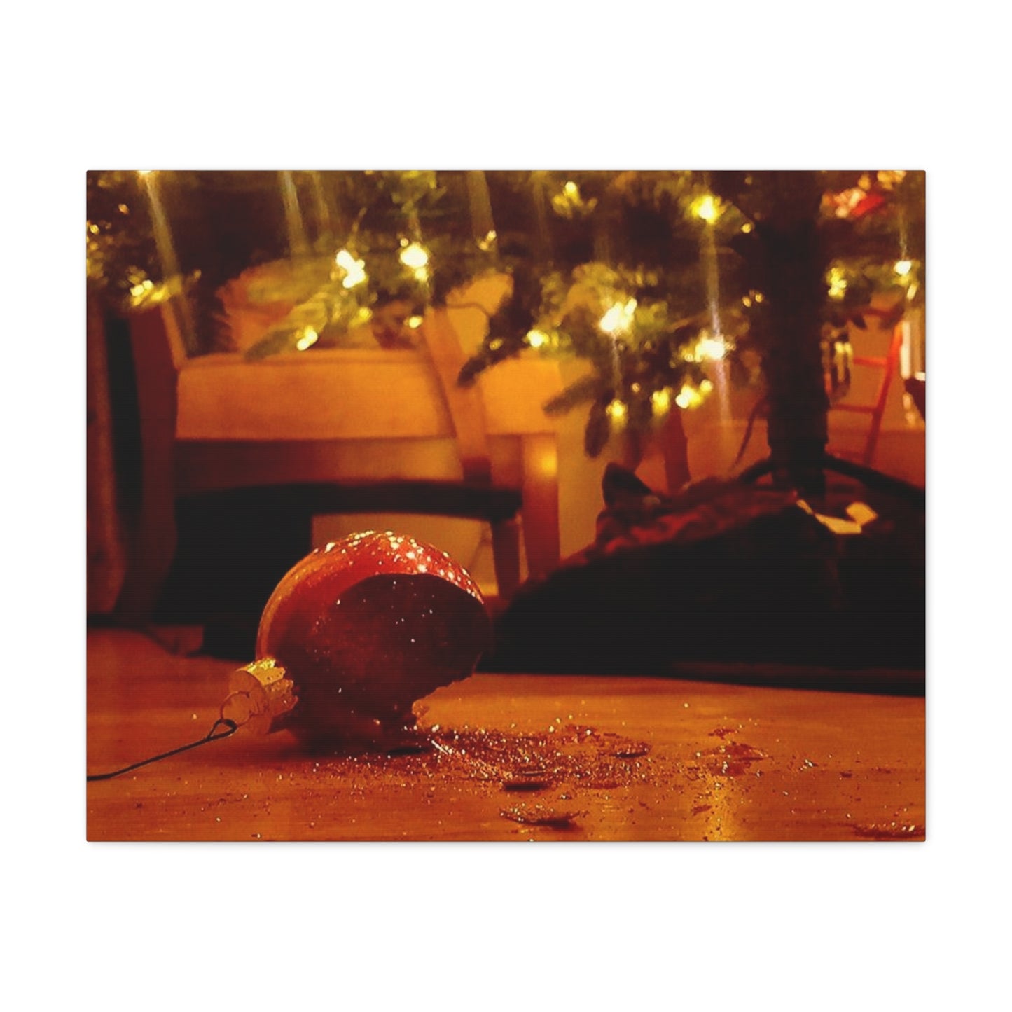 Christmas Tree Ornament Photo Canvas – Cozy Holiday Still Life Wall Art