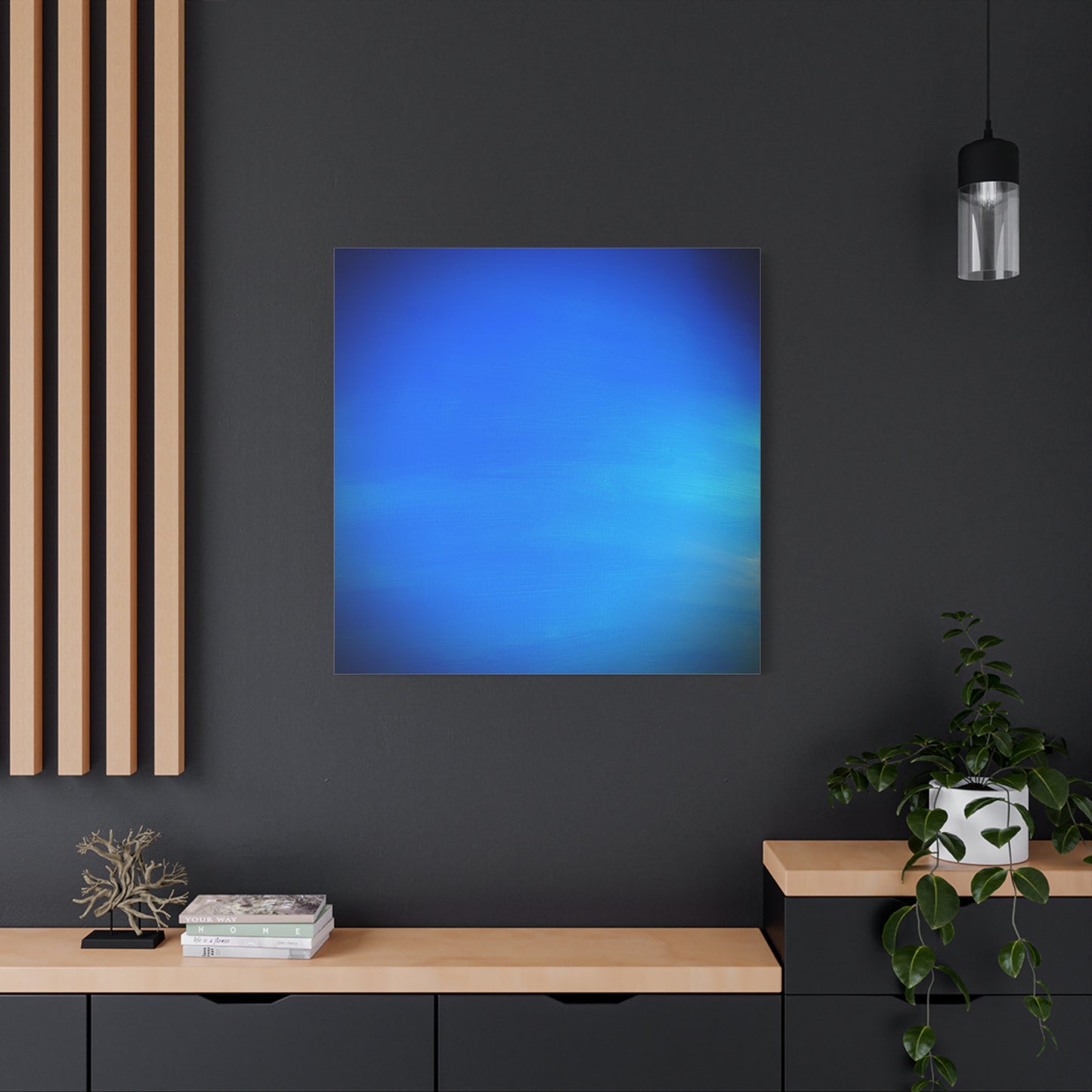 Blue Burst - Gradient Matte Canvas Print — Abstract Ocean Wall Art, Stretched 1.25"