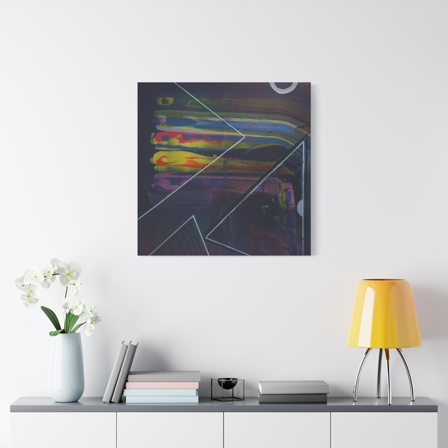 Abstract Geometric Canvas Art - 2025 astronomy – Colorful Drip Triangle Stretched Canvas