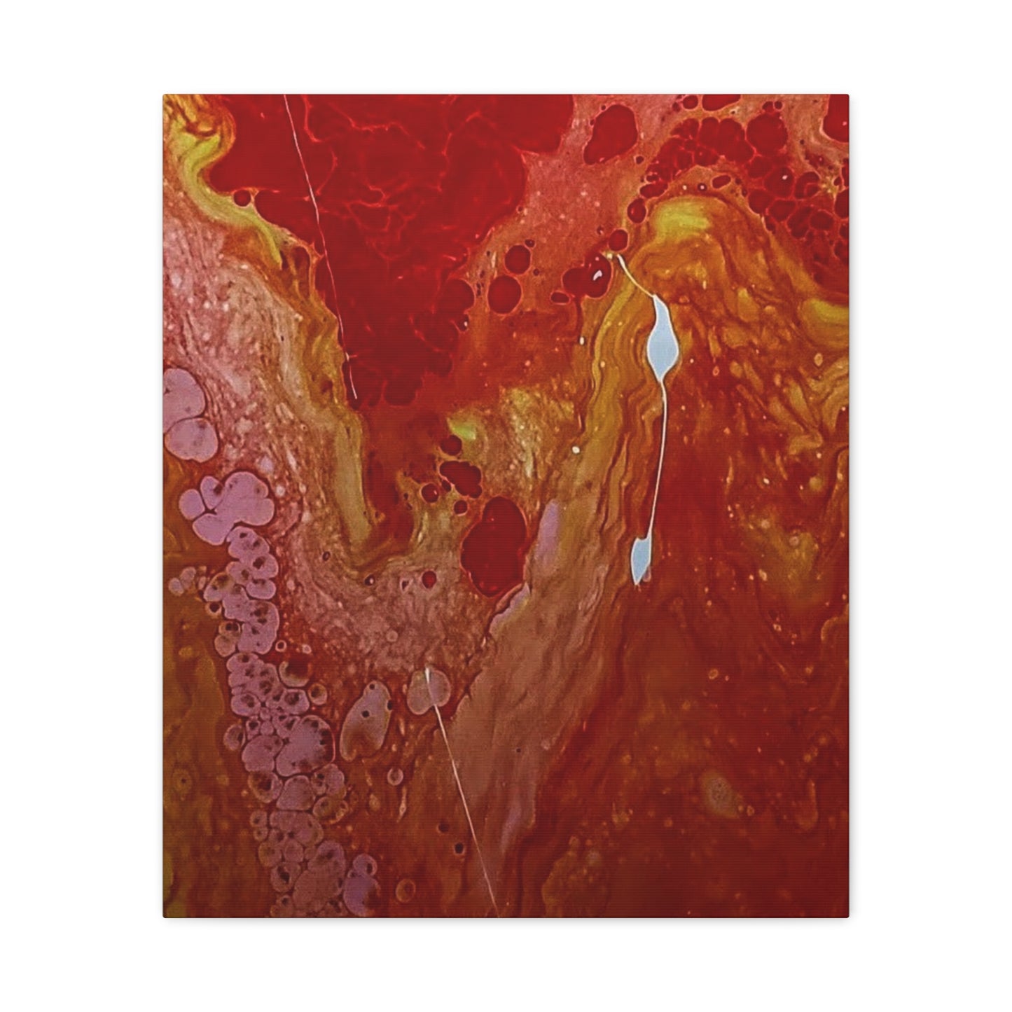 Abstract Red Fluid Art Canvas Print — Matte Stretched Wall Art