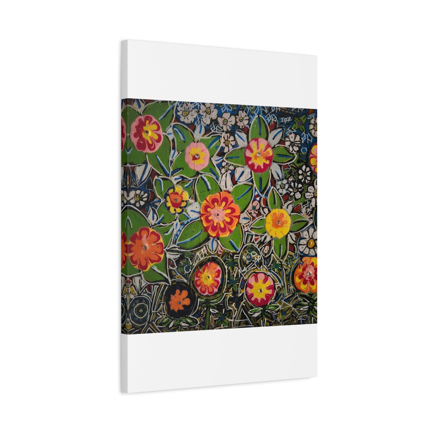 Urban_gardening-04 - Floral Pop Matte Stretched Canvas – Colorful Hand-Painted Garden Wall Art