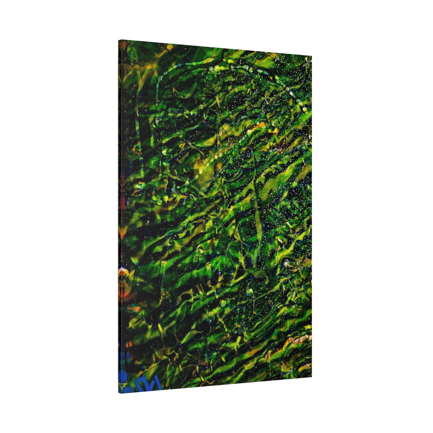 Confessions - Abstract Green Texture Canvas - Matte Stretched Wall Art