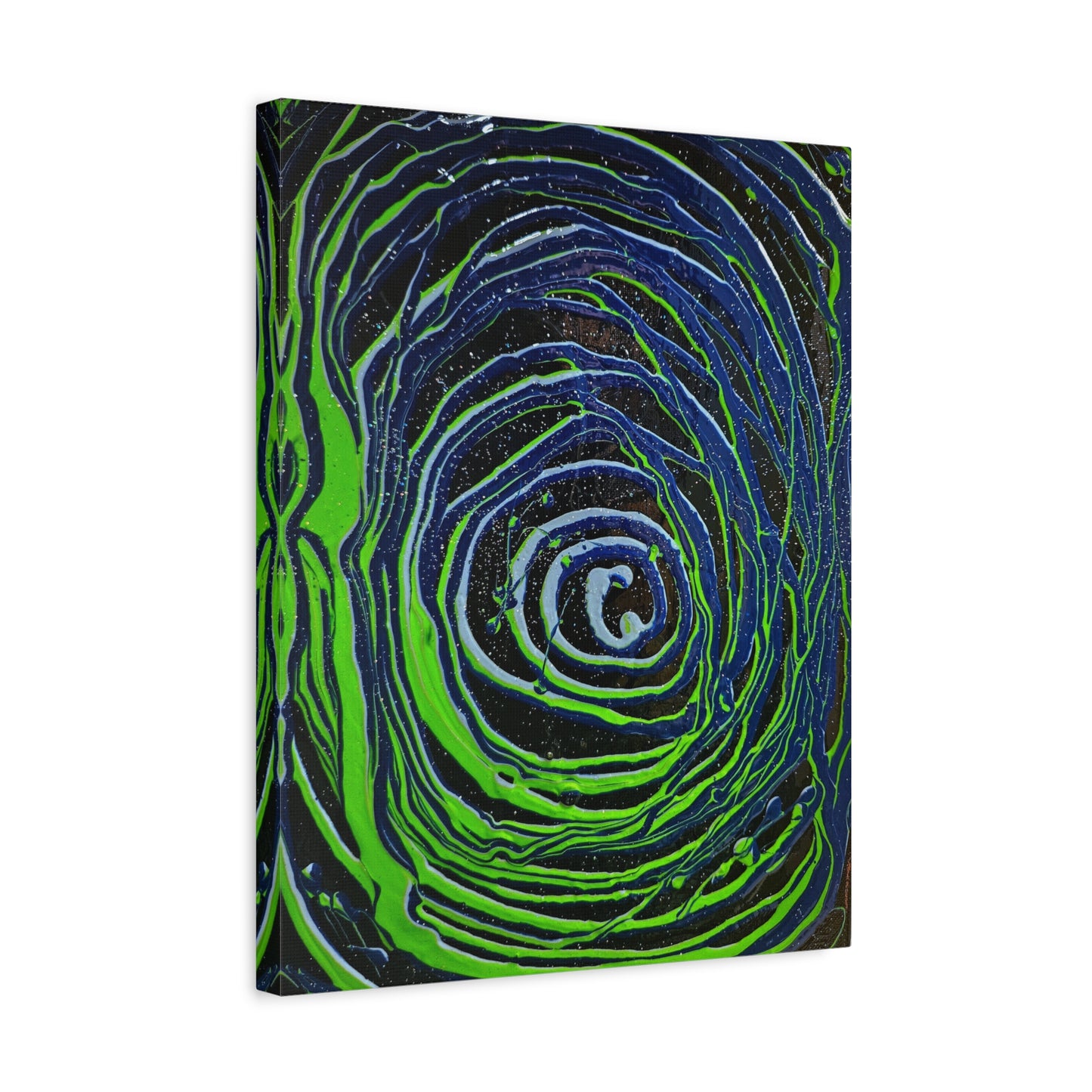 Abstract Green Swirl Matte Canvas Art — Stretched 1.25" Wall Décor