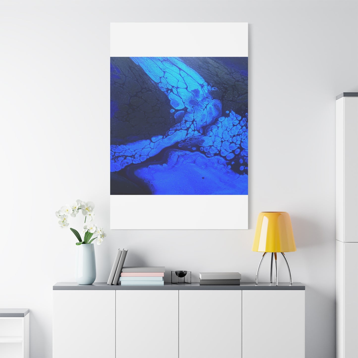 Abstract Blue Ocean Canvas Print — Matte Stretched Wall Art