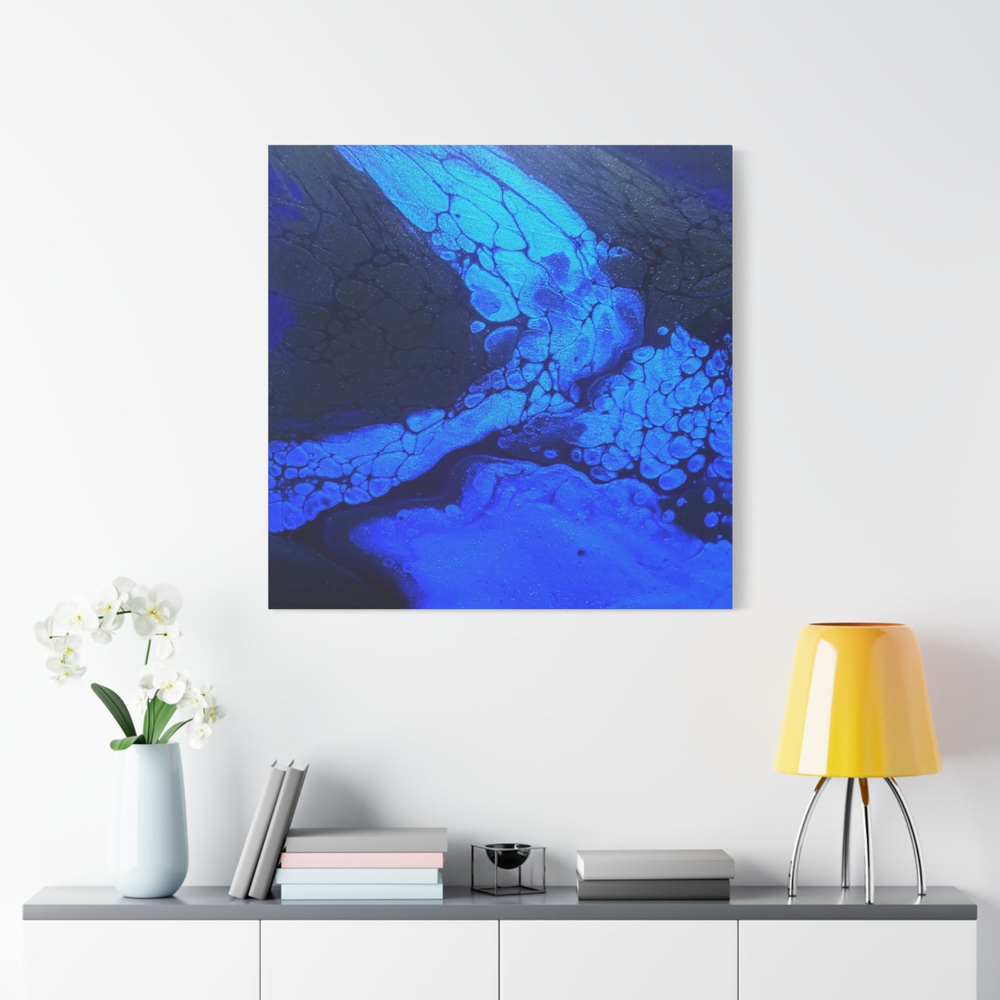 Abstract Blue Ocean Canvas Print — Matte Stretched Wall Art