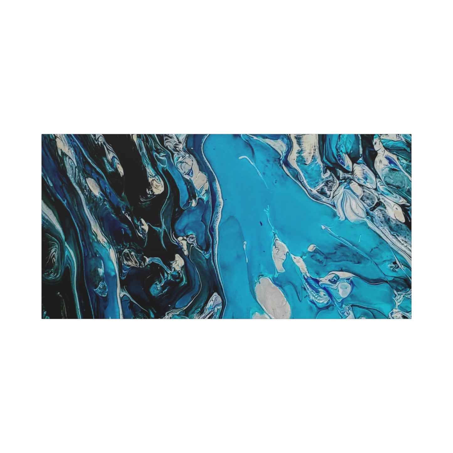 Blue Ocean Abstract Matte Canvas Print — Stretched Wall Art