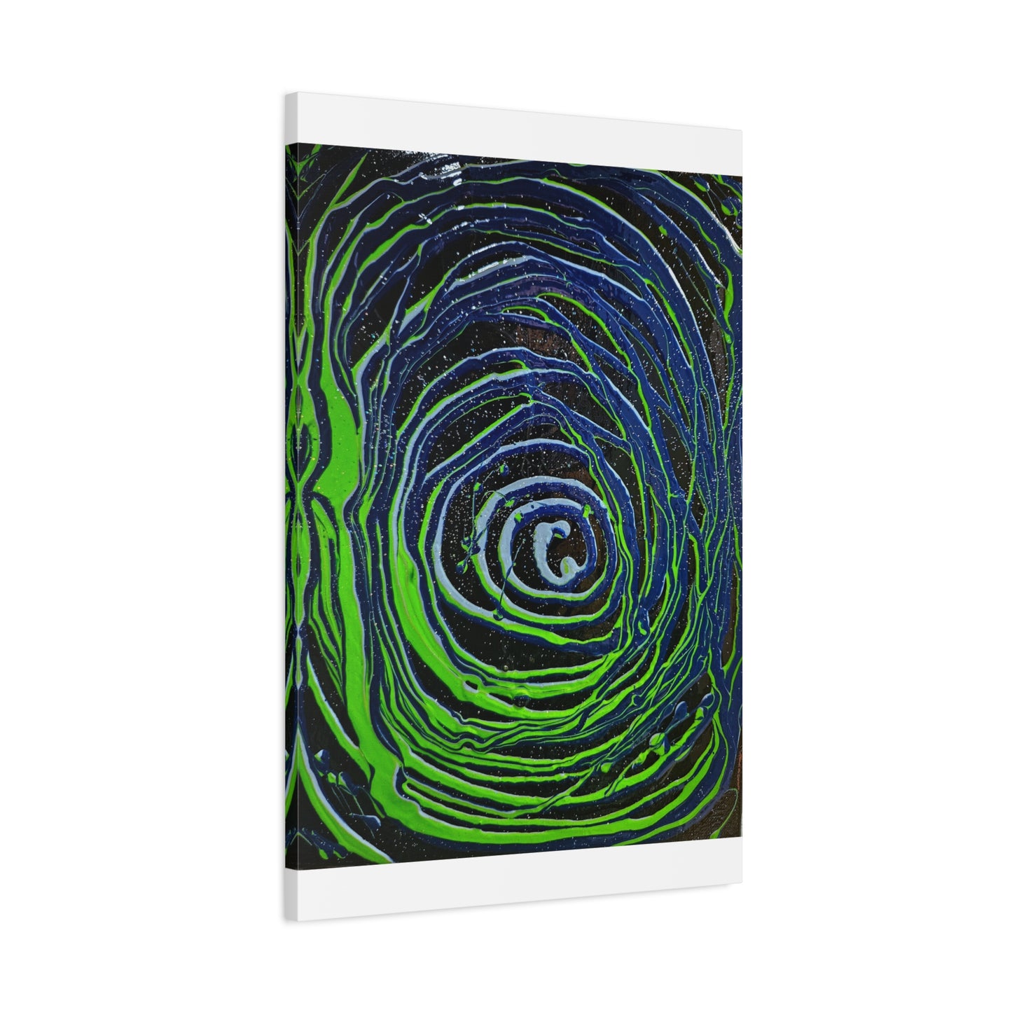 Abstract Green Swirl Matte Canvas Art — Stretched 1.25" Wall Décor