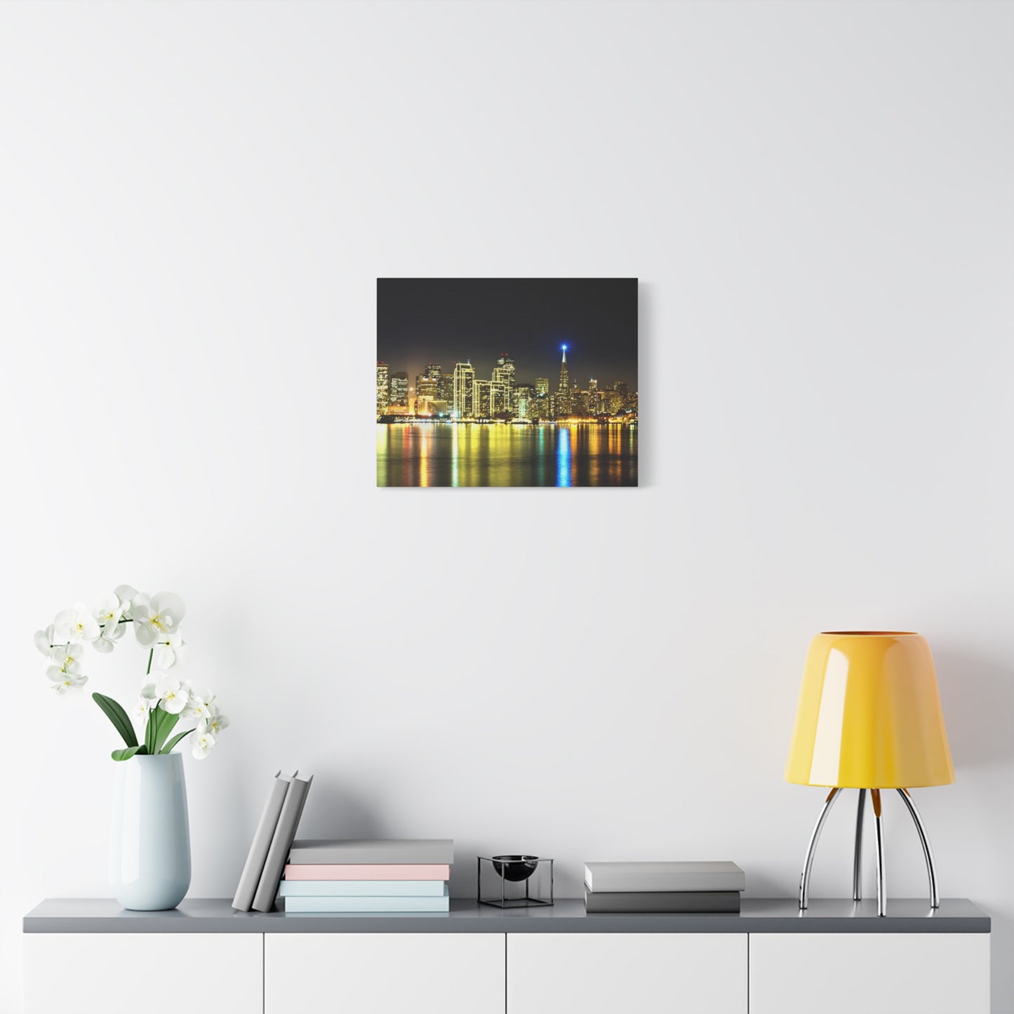 San Francisco Night Skyline Matte Canvas Print — Stretched 1.25"