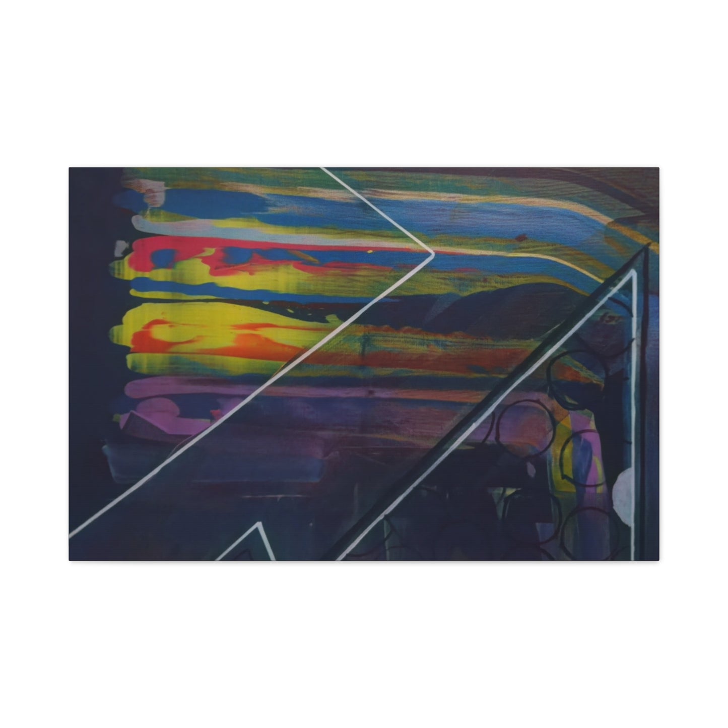 Abstract Geometric Canvas Art - 2025 astronomy – Colorful Drip Triangle Stretched Canvas